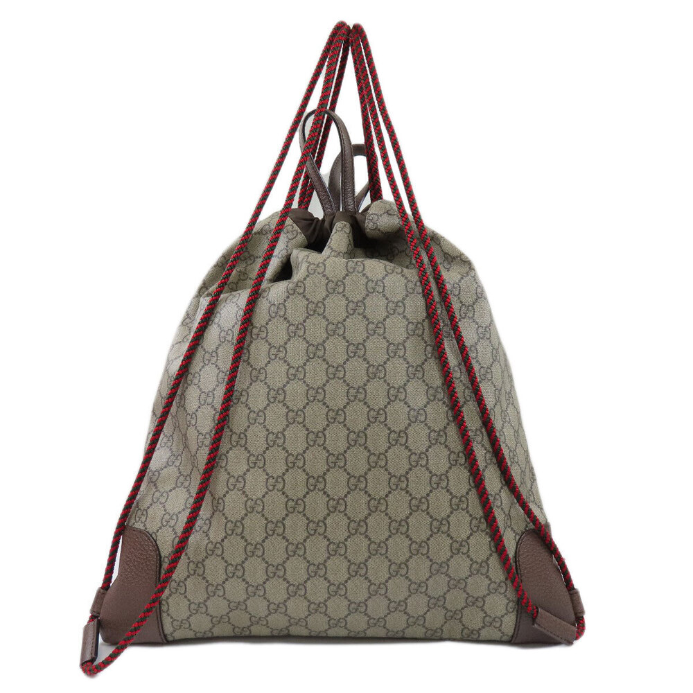 Gucci Daypack Backpack Tote Drawstring Rucksack Handbag GG Black